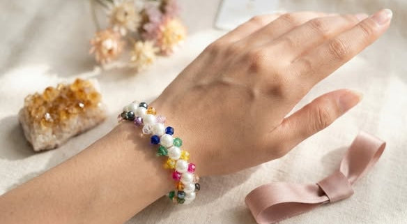 Rainbow Pearl Beaded Bracelet