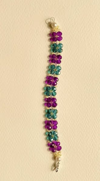 Ruby Tide Floral Crystal Bracelet