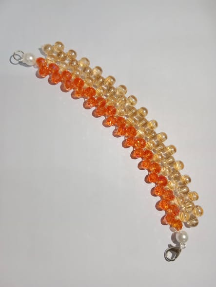 Amber Crystal Beaded Bracelet