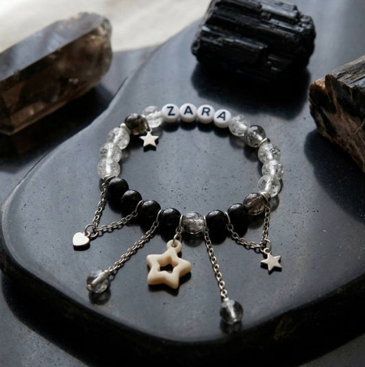 Customised Name and Charm Beaded Bracelet