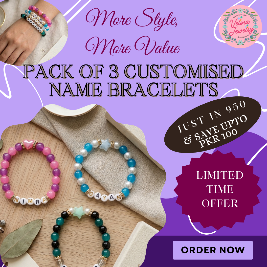 Customized Name Elastic Beaded Bracelets