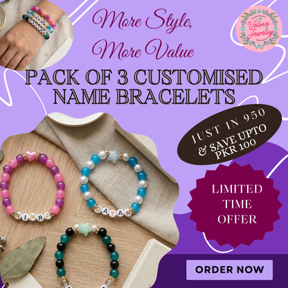 Customized Name Elastic Beaded Bracelets