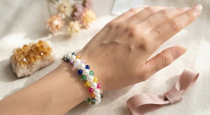 Rainbow Pearl Beaded Bracelet