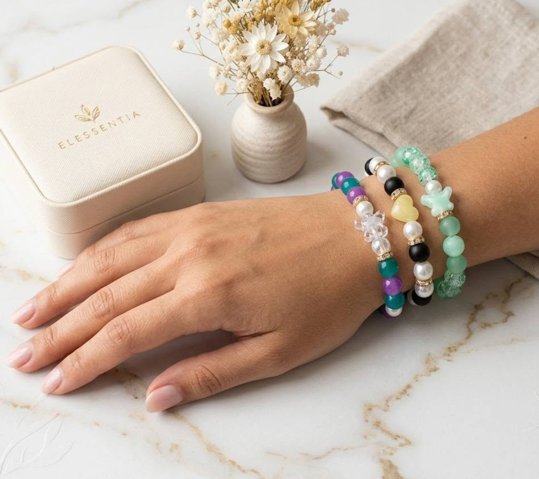 Trendy Two-Colour Beaded Bracelets