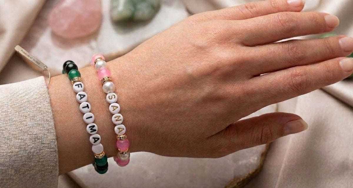 Customized Name Elastic Beaded Bracelets