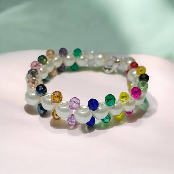 Rainbow Pearl Beaded Bracelet