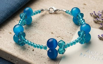 Sky Blue Butterfly Beaded Bracelet