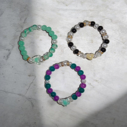 Trendy Two-Colour Beaded Bracelets