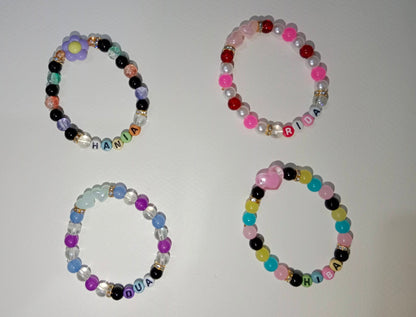 Customized Name Elastic Beaded Bracelets
