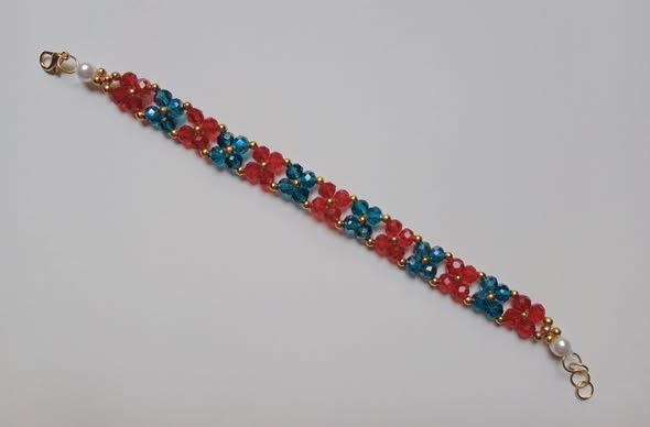 Ruby Tide Floral Crystal Bracelet