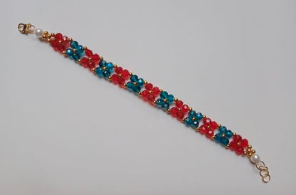 Ruby Tide Floral Crystal Bracelet