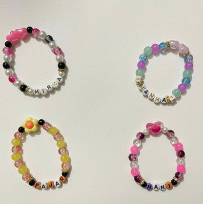 Customized Name Elastic Beaded Bracelets