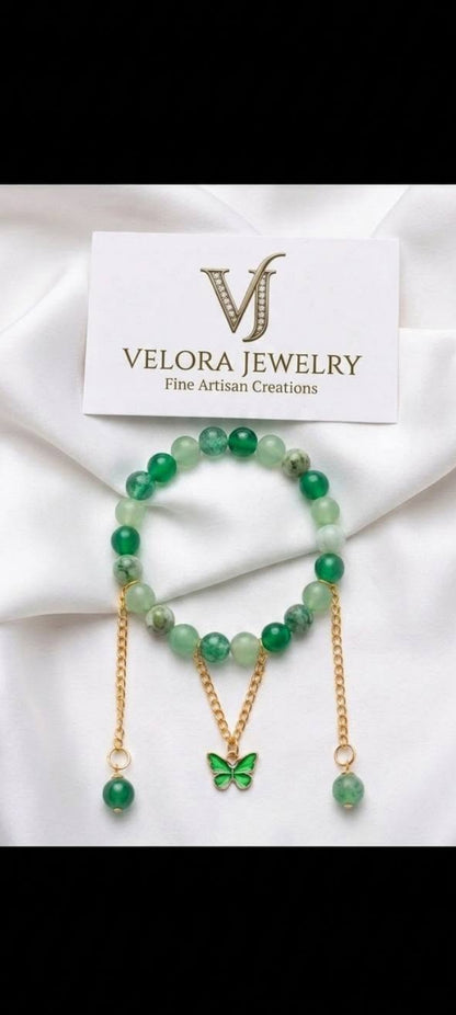 Stylish Charm Beaded Bracelet with Chain