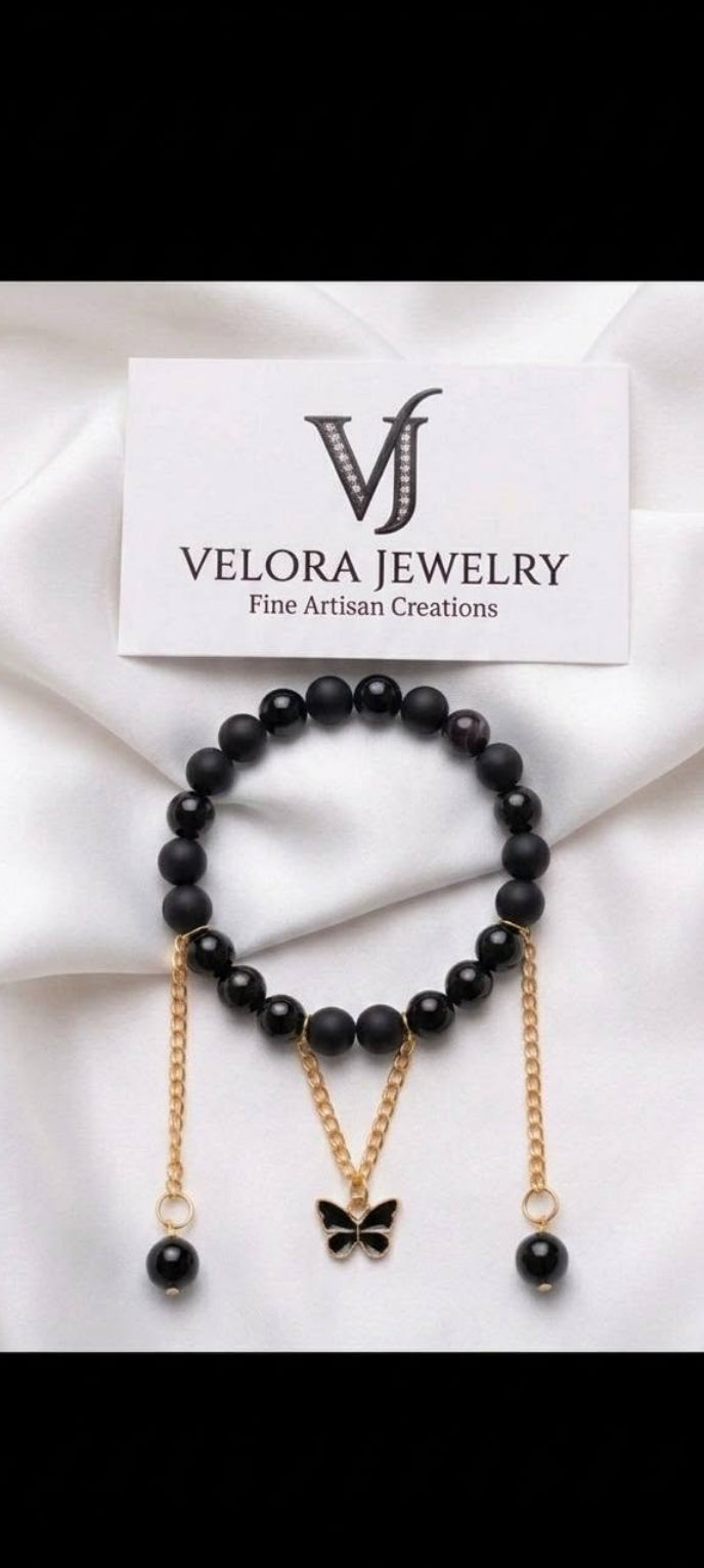 Stylish Charm Beaded Bracelet with Chain