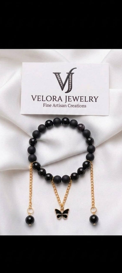 Stylish Charm Beaded Bracelet with Chain