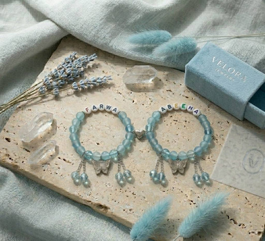 Customised Name Magnetic Couple/Friendship Bracelets' Set