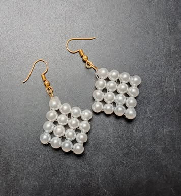 Pearl Grid Earrings