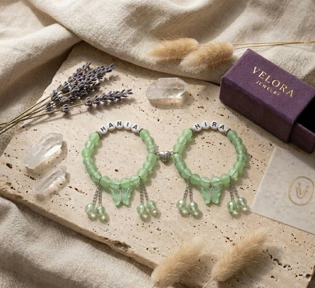 Customised Name Magnetic Couple/Friendship Bracelets' Set