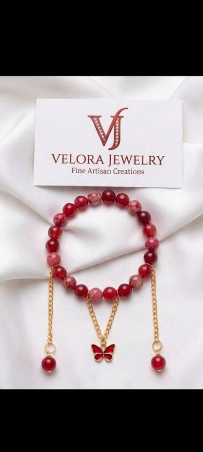 Stylish Charm Beaded Bracelet with Chain