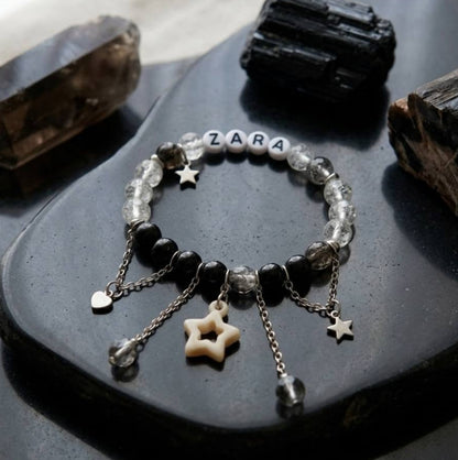 Customised Name and Charm Beaded Bracelet