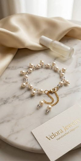Elegant Pearl Bangle-style Bracelet