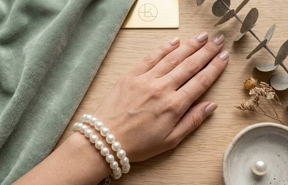 Pearl Duo Bangle Bracelet Set