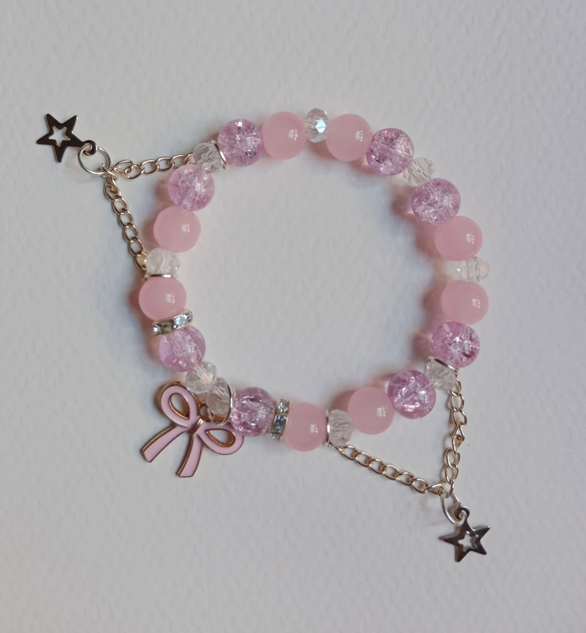 Stylish Charm Beaded Bracelet with Chain